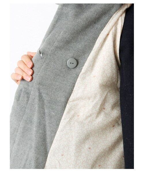 earth music&ecology（アースミュージックアンドエコロジー）の「【Special Price】T/Rシャギーフードコート（コート　・レディース・ライトグレー/ピンク/サックスブルー/ネイビー・S/M）」の7枚目の写真