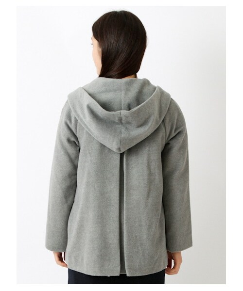 earth music&ecology（アースミュージックアンドエコロジー）の「【Special Price】T/Rシャギーフードコート（コート　・レディース・ライトグレー/ピンク/サックスブルー/ネイビー・S/M）」の3枚目の写真