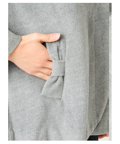 earth music&ecology（アースミュージックアンドエコロジー）の「【Special Price】T/Rシャギーフードコート（コート　・レディース・ライトグレー/ピンク/サックスブルー/ネイビー・S/M）」の6枚目の写真