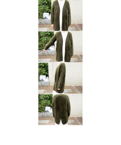 STYLENANDA（スタイルナンダ）の「バックスリットアンゴラシャギーニットカーディガン（ジャケット/アウター・レディース・カーキ/レッド/ブラック・フリーサイズ）」の18枚目の写真