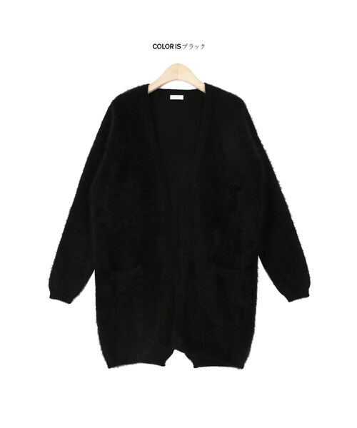 STYLENANDA（スタイルナンダ）の「バックスリットアンゴラシャギーニットカーディガン（ジャケット/アウター・レディース・カーキ/レッド/ブラック・フリーサイズ）」の20枚目の写真