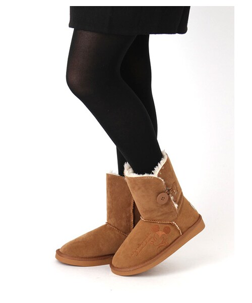 E hyphen world gallery（イーハイフンワールドギャラリー）の「【Special Price】Mickey&Minnieブーツ（ショートブーツ・レディース・グレー/ブラック/ベージュ・S/M/L/F）」の12枚目の写真