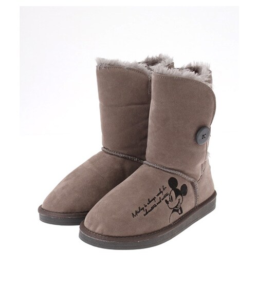 E hyphen world gallery（イーハイフンワールドギャラリー）の「【Special Price】Mickey&Minnieブーツ（ショートブーツ・レディース・グレー/ブラック/ベージュ・S/M/L/F）」の2枚目の写真