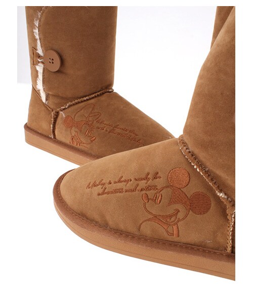 E hyphen world gallery（イーハイフンワールドギャラリー）の「【Special Price】Mickey&Minnieブーツ（ショートブーツ・レディース・グレー/ブラック/ベージュ・S/M/L/F）」の11枚目の写真