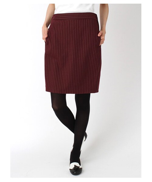 Green Parks fuuwa（グリーンパークスフーワ）の「【Special Price】・Nマルチストライプタイトスカート（スカート・レディース・レッド/グリーン/ネイビー・M/L）」の3枚目の写真
