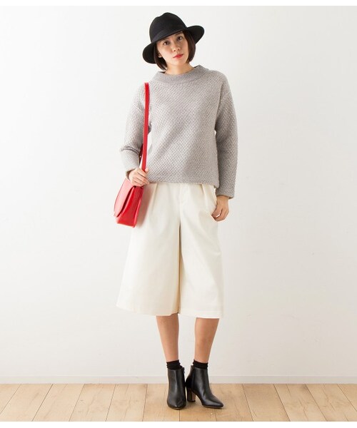 ADAM ET ROPE'（アダムエロペ）の「ツイル キュロットパンツ（パンツ・レディース・ブラック/オフホワイト/カーキ・36/38）」の11枚目の写真