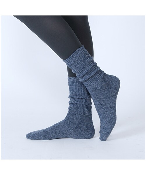 靴下屋（クツシタヤ）の「紡毛リブ無地ソックス（ソックス・靴下・レディース・キナリモク/クロ/グレーモク/チャコールモク/キャメル/ラスベリー/アカ/エンジ/ゴールド/モスグリーン/インディゴブルーモク/バイオレット・22.0～24.0cm）」の15枚目の写真
