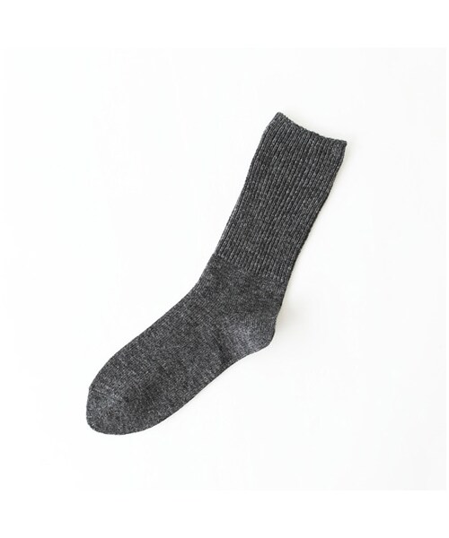 靴下屋（クツシタヤ）の「紡毛リブ無地ソックス（ソックス・靴下・レディース・キナリモク/クロ/グレーモク/チャコールモク/キャメル/ラスベリー/アカ/エンジ/ゴールド/モスグリーン/インディゴブルーモク/バイオレット・22.0～24.0cm）」の4枚目の写真