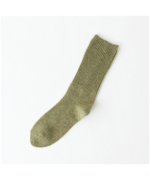 靴下屋（クツシタヤ）の「紡毛リブ無地ソックス（ソックス・靴下・レディース・キナリモク/クロ/グレーモク/チャコールモク/キャメル/ラスベリー/アカ/エンジ/ゴールド/モスグリーン/インディゴブルーモク/バイオレット・22.0～24.0cm）」の5枚目の写真