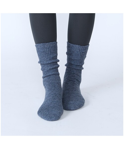 靴下屋（クツシタヤ）の「紡毛リブ無地ソックス（ソックス・靴下・レディース・キナリモク/クロ/グレーモク/チャコールモク/キャメル/ラスベリー/アカ/エンジ/ゴールド/モスグリーン/インディゴブルーモク/バイオレット・22.0～24.0cm）」の14枚目の写真