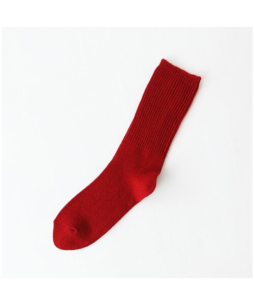 靴下屋（クツシタヤ）の「紡毛リブ無地ソックス（ソックス・靴下・レディース・キナリモク/クロ/グレーモク/チャコールモク/キャメル/ラスベリー/アカ/エンジ/ゴールド/モスグリーン/インディゴブルーモク/バイオレット・22.0～24.0cm）」の8枚目の写真