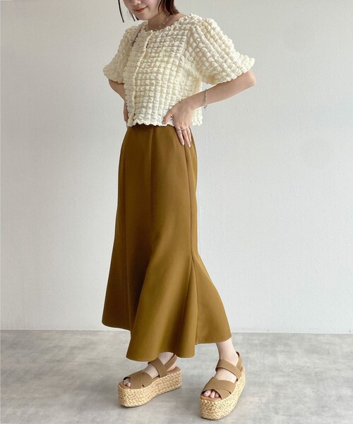 w closet（ダブルクローゼット）の「マーメイドスカート（スカート・レディース・アイボリー/マスタード/ブラウン/ブラック・FREE）」の21枚目の写真