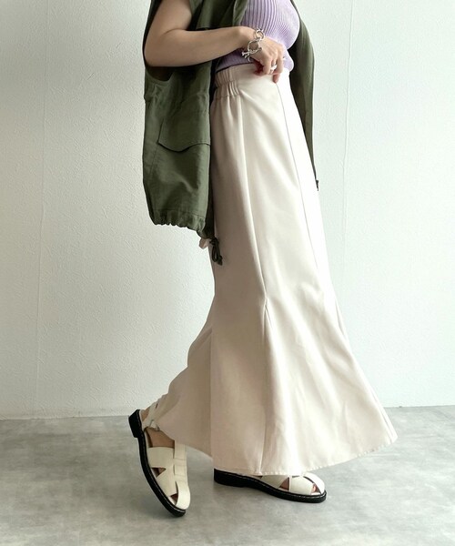 w closet（ダブルクローゼット）の「マーメイドスカート（スカート・レディース・アイボリー/マスタード/ブラウン/ブラック・FREE）」の10枚目の写真