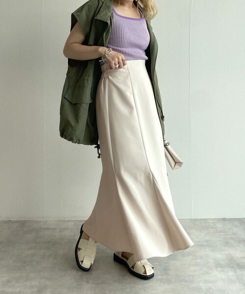 w closet（ダブルクローゼット）の「マーメイドスカート（スカート・レディース・アイボリー/マスタード/ブラウン/ブラック・FREE）」の14枚目の写真