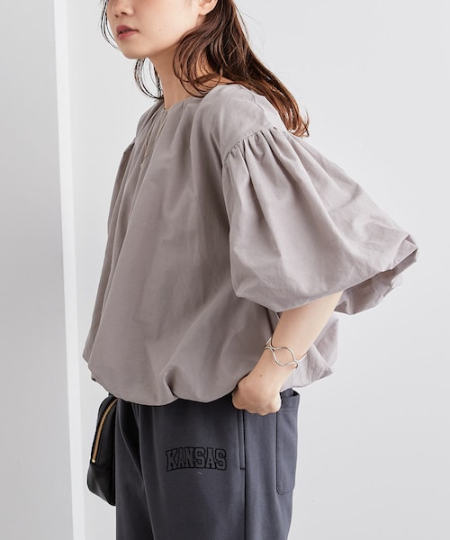 PUAL CE CIN（ピュアルセシン）の「バルーンプルオーバー（Tシャツ/カットソー・レディース・ホワイト/ベージュ/ピンク/グリーン・FREE）」の2枚目の写真