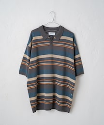 Kastane | 【WHIMSIC】MULTI BORDER KNIT POLO SHIRT(ニット/セーター)