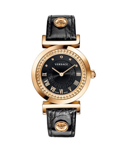 Versace（ヴェルサーチ）の「Versace 'Vanity' Leather Strap Watch, 35mm（アナログ腕時計