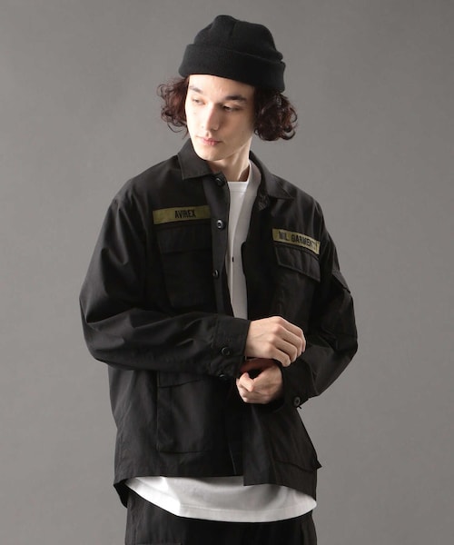 AVIREX（アヴィレックス）の「【MILITARY GARMENTS】バギー フィット B.D.U. ジャケット/BAGGY FIT B.D.U. JACKET（ジャケット/アウター・ブラック/ベージュ/オリーブ・1/2/3）」の2枚目の写真