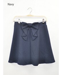 Momo | 前リボン装飾キルティング加工Aラインストレッチスウェットスカート(スカート)