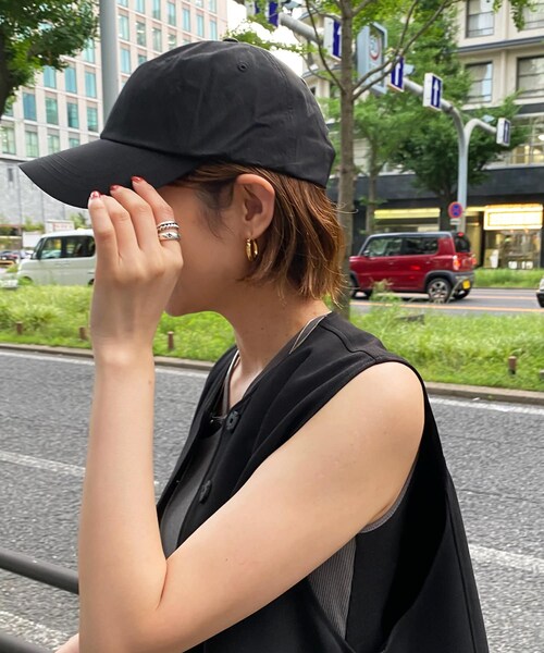 DouDou(ドゥドゥ)の「コットンナイロンキャップ(ハット・レディース・ベージュ/ブラック・F)」の2枚目の写真