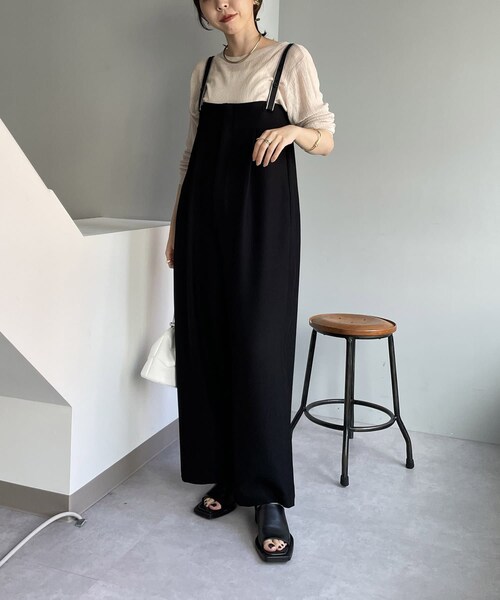 CAPRICIEUX LE'MAGE（カプリシューレマージュ）の「【AgAwd/アガウド】サスペンダーワイドパンツ（その他パンツ・ブラウン/ブラック・F）」の2枚目の写真