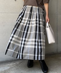Chez toi | 大判チェックメモリータフタスカート(スカート)