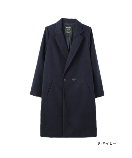 w closet（ダブルクローゼット）の「ダブルチェスターコート（トップス・レディース・スモークブルー/L.ブラウン/D.ネイビー・FREE）」の4枚目の写真