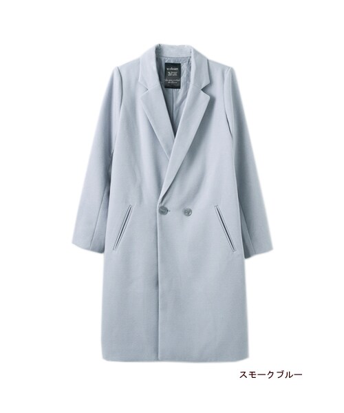 w closet（ダブルクローゼット）の「ダブルチェスターコート（トップス・レディース・スモークブルー/L.ブラウン/D.ネイビー・FREE）」の2枚目の写真