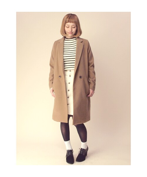 w closet（ダブルクローゼット）の「ダブルチェスターコート（トップス・レディース・スモークブルー/L.ブラウン/D.ネイビー・FREE）」の12枚目の写真