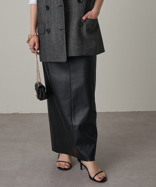 Loungedress(ラウンジドレス) フェイクレザーマキシスカート LOUNGEDRESS（ラウンジドレス）の「フェイクレザーマキシ