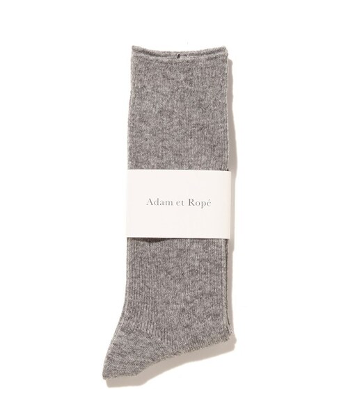 ADAM ET ROPE'（アダムエロペ）の「カシミヤ混ソックス（レッグウェア・レディース・グレー/ホワイト/ベージュ・M）」の9枚目の写真