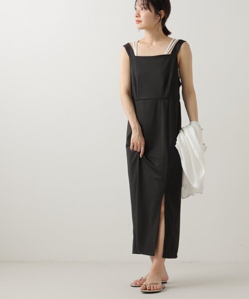 frames RAY CASSIN（フレームスレイカズン）の「エプロンサロペットワンピース（ワンピース/ドレス・レディース・クロ/グレージュ・FREE）」の15枚目の写真