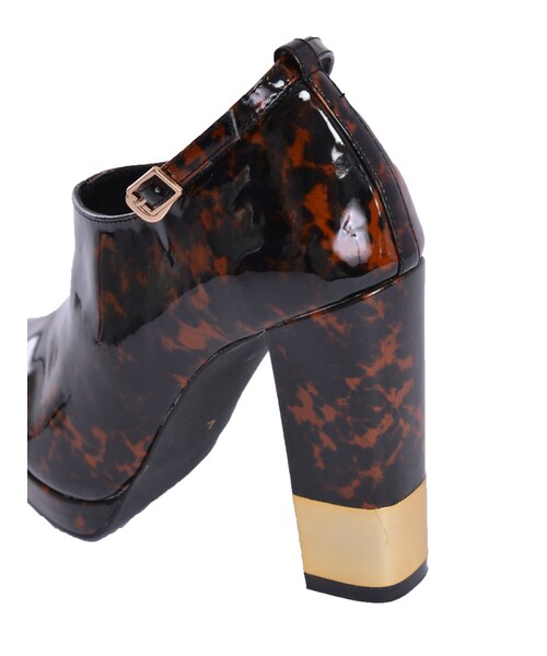 EVRIS(エヴリス)の「コンビヒールポインテッドブーティー(シューズ・レディース・ブラック/ミックス・S/M/L)」の8枚目の写真