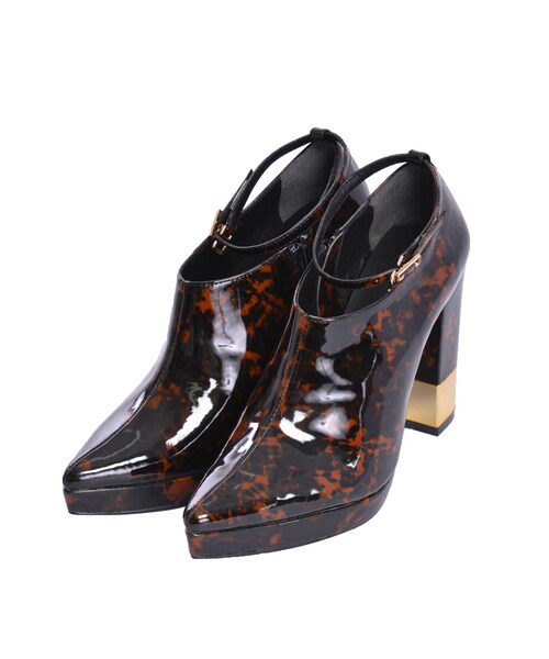 EVRIS(エヴリス)の「コンビヒールポインテッドブーティー(シューズ・レディース・ブラック/ミックス・S/M/L)」の3枚目の写真