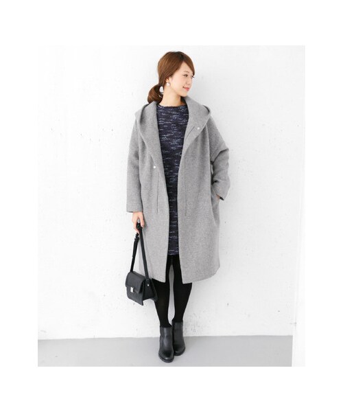 URBAN RESEARCH DOORS（アーバンリサーチドアーズ）の「スライバーロングフードコート（ジャケット/アウター・レディース・NAVY/GRAY/LIGHT GRAY・one）」の8枚目の写真