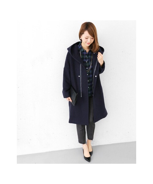 URBAN RESEARCH DOORS（アーバンリサーチドアーズ）の「スライバーロングフードコート（ジャケット/アウター・レディース・NAVY/GRAY/LIGHT GRAY・one）」の10枚目の写真