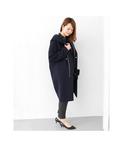 URBAN RESEARCH DOORS（アーバンリサーチドアーズ）の「スライバーロングフードコート（ジャケット/アウター・レディース・NAVY/GRAY/LIGHT GRAY・one）」の11枚目の写真