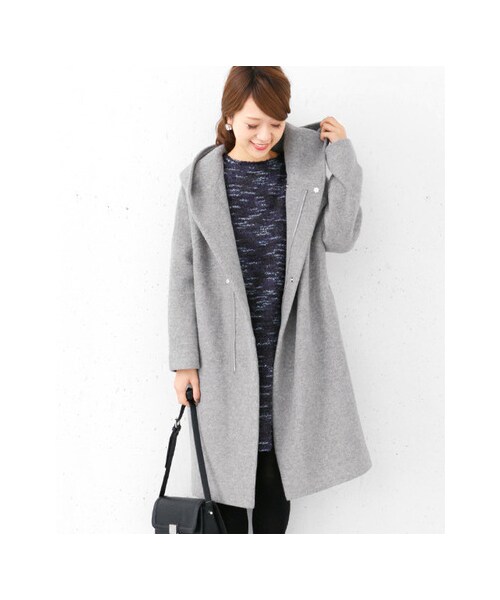 URBAN RESEARCH DOORS（アーバンリサーチドアーズ）の「スライバーロングフードコート（ジャケット/アウター・レディース・NAVY/GRAY/LIGHT GRAY・one）」の9枚目の写真