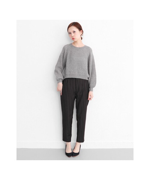 KBF（ケイビーエフ）の「ピンストライプタックパンツ（パンツ・レディース・GRAY/NAVY/BLACK・one）」の5枚目の写真