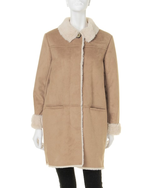 Ungrid(アングリッド)の「【Lady Like】フェイクムートンロングコート(ジャケット/アウター・レディース・ベージュ/キャメル・S/M)」の5枚目の写真