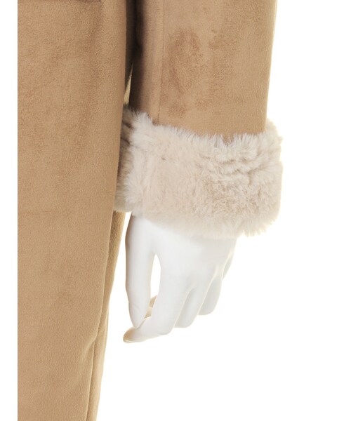 Ungrid(アングリッド)の「【Lady Like】フェイクムートンロングコート(ジャケット/アウター・レディース・ベージュ/キャメル・S/M)」の10枚目の写真
