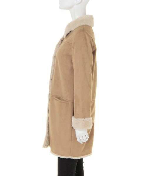 Ungrid(アングリッド)の「【Lady Like】フェイクムートンロングコート(ジャケット/アウター・レディース・ベージュ/キャメル・S/M)」の6枚目の写真