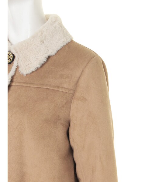 Ungrid(アングリッド)の「【Lady Like】フェイクムートンロングコート(ジャケット/アウター・レディース・ベージュ/キャメル・S/M)」の9枚目の写真