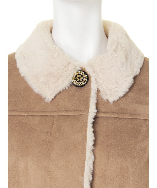 Ungrid(アングリッド)の「【Lady Like】フェイクムートンロングコート(ジャケット/アウター・レディース・ベージュ/キャメル・S/M)」の8枚目の写真