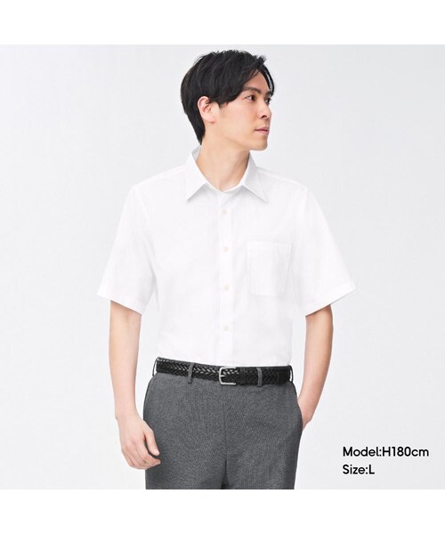 GU(ジーユー)の「イージーケアシャツ(半袖)SW+X(半袖・メンズ・GCL0000・GML003)」の1枚目の写真