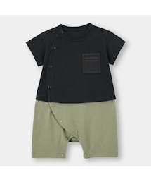 GU（ジーユー）の「BABY(NEWBORN)セパオール(半袖)(メッシュポケット)+E（オールインワン）」