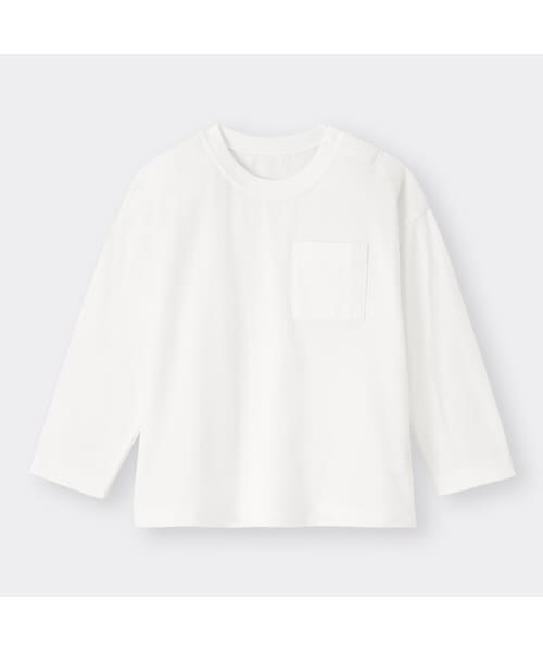 GU(ジーユー)の「BABY(TODDLER)コットンクルーネックT(長袖)(GIRLSトップス・ワンピース・キッズ・GCL0101・GBY080)」の1枚目の写真