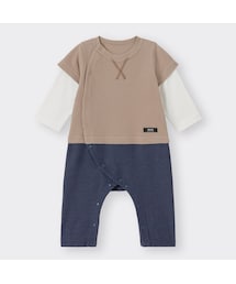 GU（ジーユー）の「BABY(NEWBORN)セパオール(長袖)(ワッフルレイヤード)（オールインワン）」