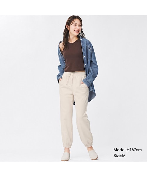 えでぃ GU（ジーユー）の「（GU）イージードレープポンチガウチョパンツ