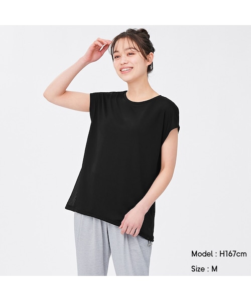 GU(ジーユー)の「サイドメッシュヨガチュニック(半袖)GA+E(半袖・レディース・GCL0909・GML002)」の1枚目の写真